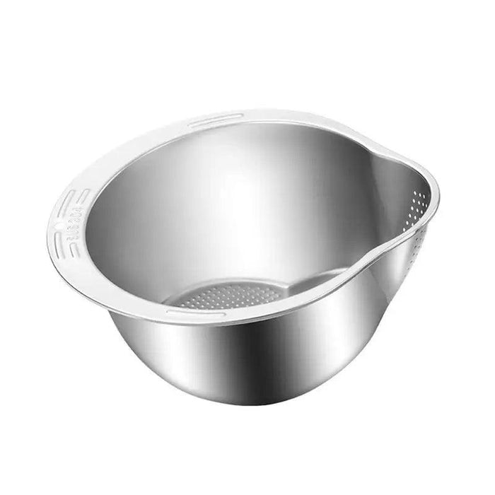 Extra-Large Stainless Steel Colander with Innovative Slanted Design for Effortless Washing