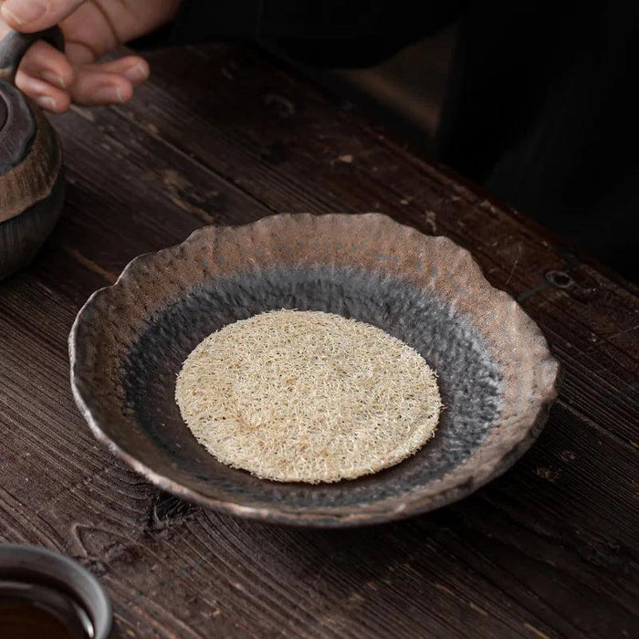 Elegantly Gilded Floral Tea Tray for Yixing Teapots - Beautiful Ceramic Mat for Refined Tea Ceremonies