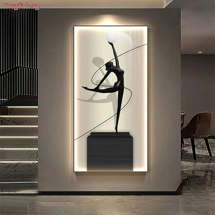 Artistic LED Wall Light with Contemporary Figure Art and Dazzling Crystal Accents - Chic Home Decor Illumination