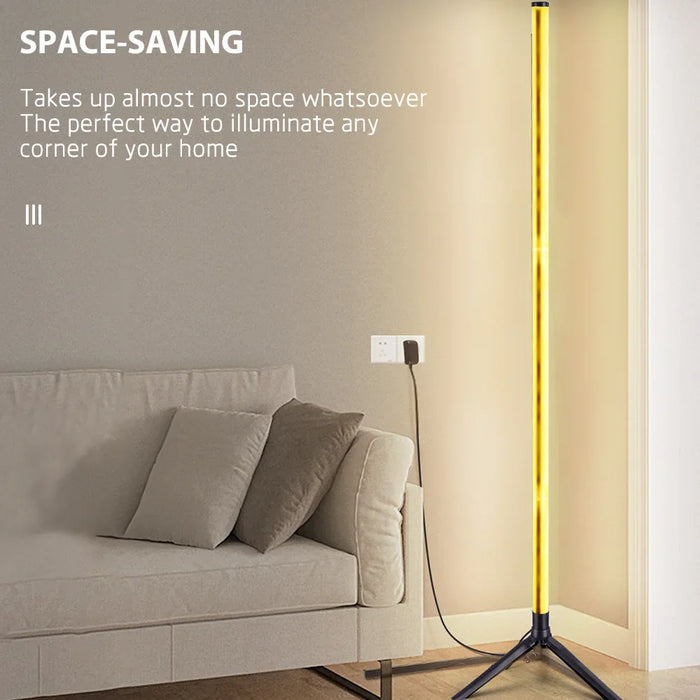 Elegant 103cm Smart RGB LED Floor Lamp with Versatile Control Options - Modern Aesthetic