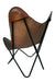 Vintage Brown Leather Butterfly Chair: Elegant Sleeper Lounge for Stylish Home and Outdoor Relaxation