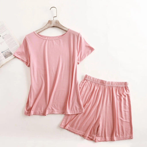 Chic Summer Modal Pajama Set for Women - Short Sleeve Two-Piece Nightwear (Sizes M-3XL)