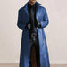 Men's Gothic Punk Black Faux Leather Trench Coat