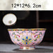 Ornate Chinese Ceramic Salad Bowl Set with Gold Trim - Elegant Enamel Tableware for Stylish Dining