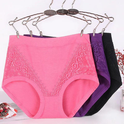 Plus Size High Waist Modal Briefs for Women - Breathable Solid Color Lingerie