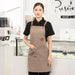 Chic Waterproof Apron for Culinary and Gardening Mastery - Adjustable Cotton-Linen Blend