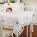 Embroidered Floral Lace Cotton Table Cover - Elegant White Tablecloth for Dining and Coffee Tables in European Style