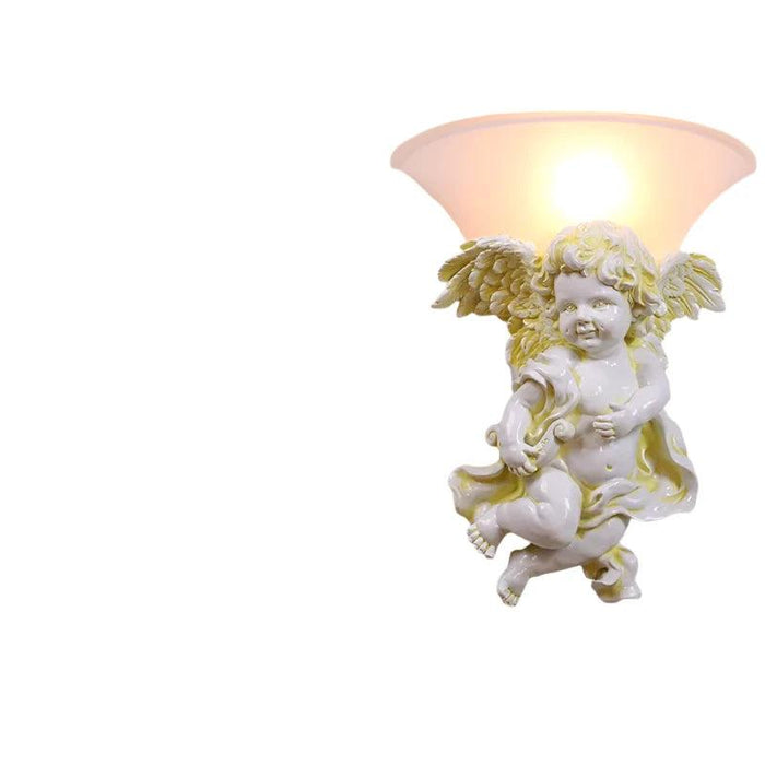 Whimsical Nordic Angel Resin Wall Lights - Unique LED Decor for Indoor Spaces