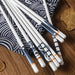 Elegant Japanese Porcelain Chopstick Set - 5 Pairs for a Refined Dining Experience