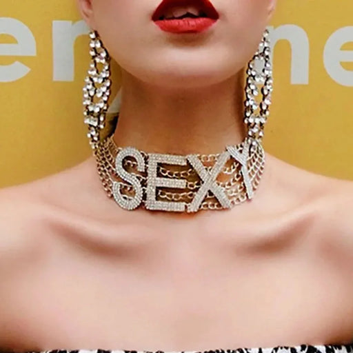 Spectacular Crystal Rhinestone Choker Necklace for Elegant Ladies
