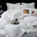 Exquisite 1200TC Egyptian Cotton Luxury Bedding Collection with Elegant Hollow Lace Trim, Duvet Cover, Flat & Fitted Sheets, and Pillowcases