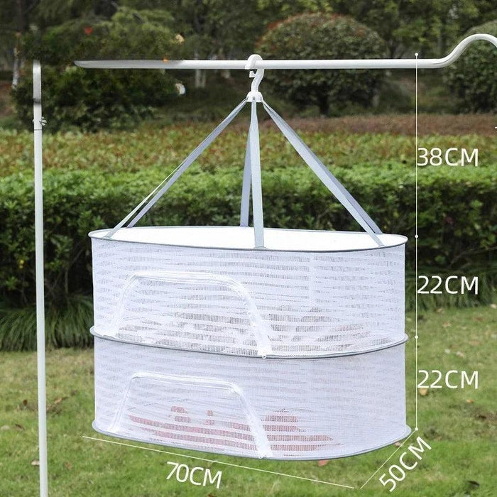 Grey Multi-Layer Mesh Drying Net - Perfect for Vegetables, Laundry, and More