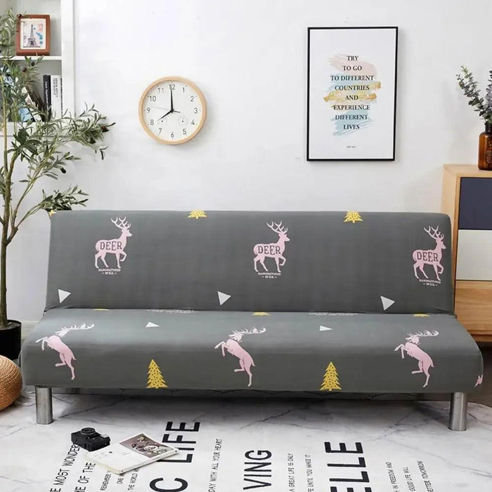 Svetanya Stretch Universal Futon Sofa Cover with No Armrests in Stylish Prints