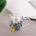 Elegant Double-Wall Glass Mug with Real Dried Flower Infusion - Heat-Resistant Tea and Coffee Cup with Stylish Handles