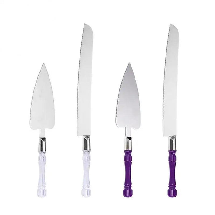 Stainless Steel Kitchen Knife Set with Ergonomic Handles for Cake Decorating and Bread Cutting