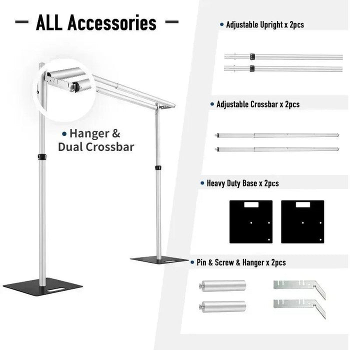 Versatile 3Mx6M Portable Backdrop Stand - Adjustable Aluminum Frame for Events and Weddings