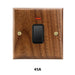 Sleek Black Walnut Electrical Panel with USB Ports, Adjustable LED Ambiance, and Contemporary Toggle Features