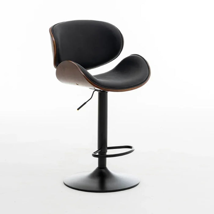 Elegant Genuine Leather Swivel Bar Stool - Chic Modern Seating Solution