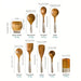 Elegant 9-Piece Acacia Wood Kitchen Utensil Set with Holder and Rest Spatula