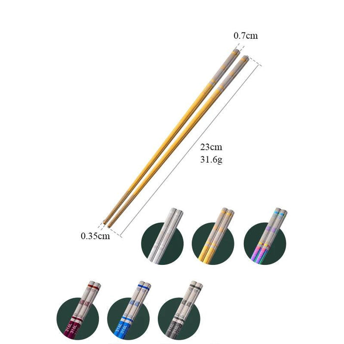 Elegant Laser Engraved Stainless Steel Chopsticks with Non-Slip Grip for Sushi and Noodle Lovers