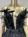 Chic Black Feather Strapless Evening Dress for Women