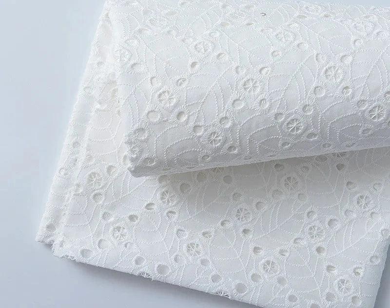 Elegant 100% Cotton White Lace Material