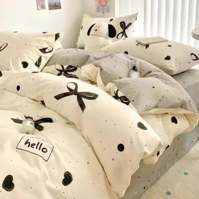 Korean Heart Bedding Set