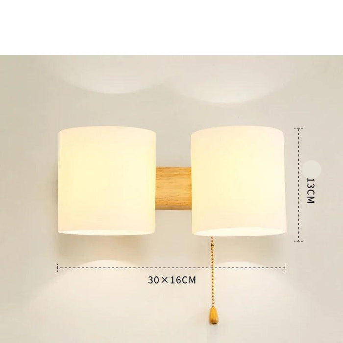 Nordic LED Wooden Wall Lamps with Acrylic Shades for Cozy Bedroom and Living Room Lighting