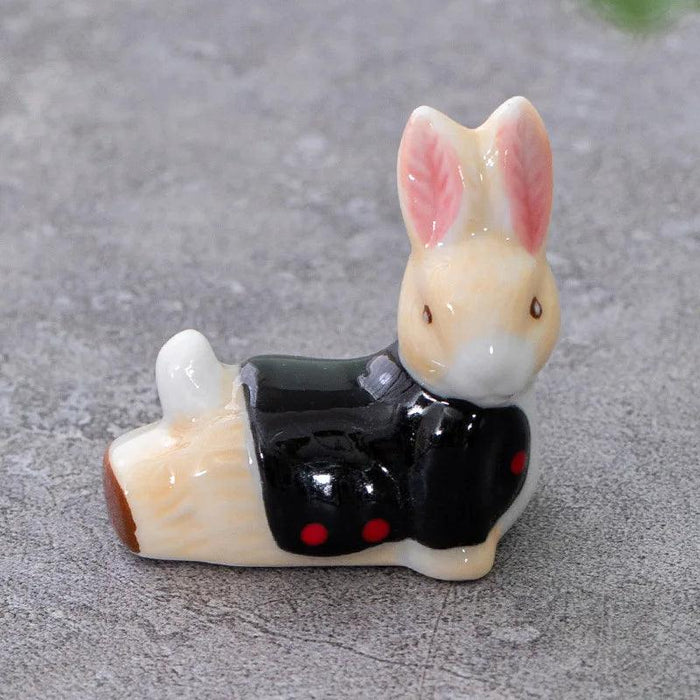 Adorable Japanese Ceramic Rabbit Chopstick Rest for Dining and Home Decor