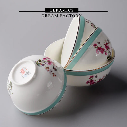 Chinese Bone China Bowl and Plate Set: Elegant Dining Essentials