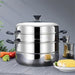 Premium Stainless Steel Multi-Tier Steamer for Efficient Home Cooking