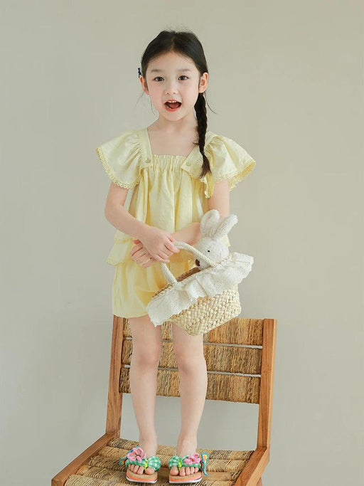 Chic Summer Lace Top and Shorts Set for Girls - Fashionable Casual Outfit