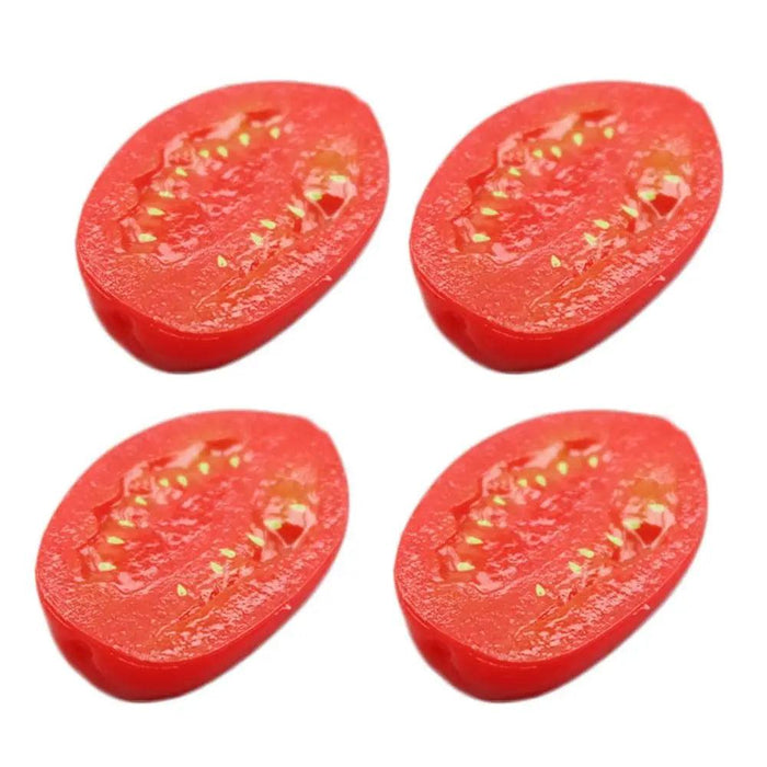 4-Piece Realistic Faux Cherry Tomatoes - Lifelike Decorative Fruit for Home Accent