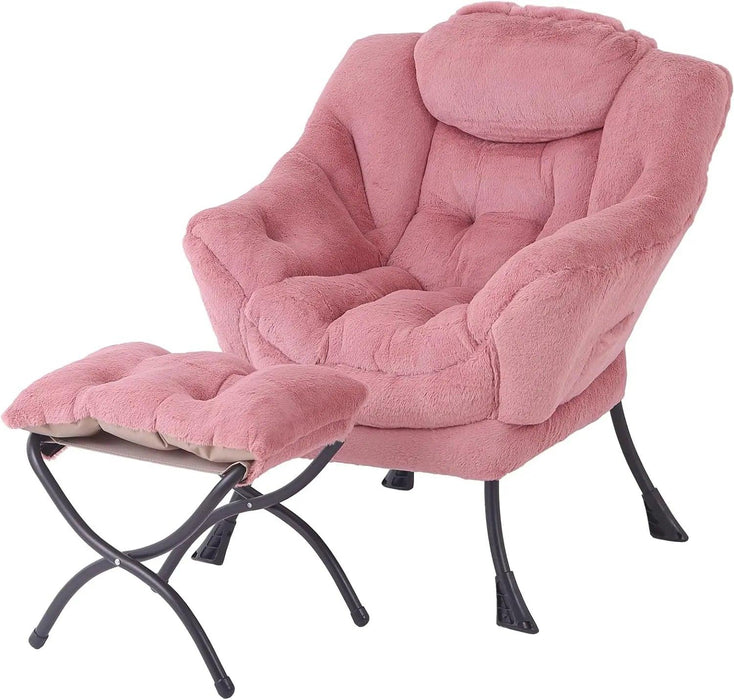 Elegant Lounge Chair Ensemble with Ottoman and Storage Compartment