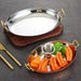 Sophisticated Dual Handle Stainless Steel Steak Plate for Gourmet Dining