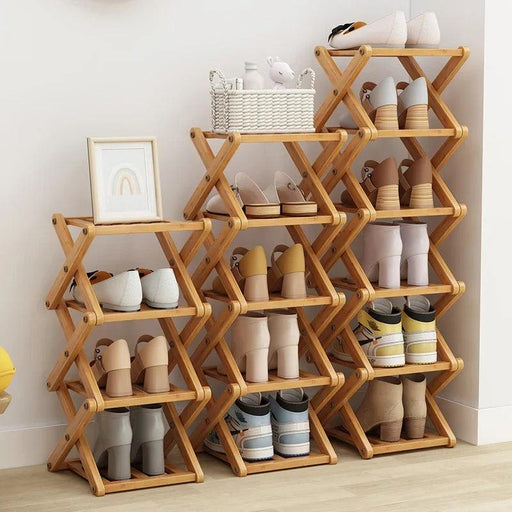 Stylish Multi-Tier Bamboo Footwear Organizer for Efficient Home Storage