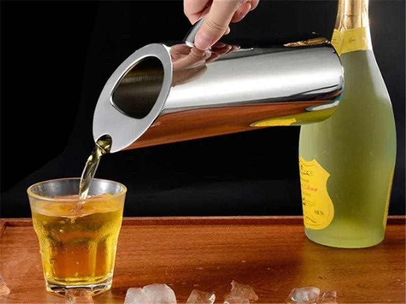 Elegant Stainless Steel Beverage Pitcher with Ice Guard and Wine Divider - Premium Quality and Quick Shipping