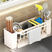 Kitchen Sink Sponge and Soap Organizer with Quick-Dry Drain Rack Design