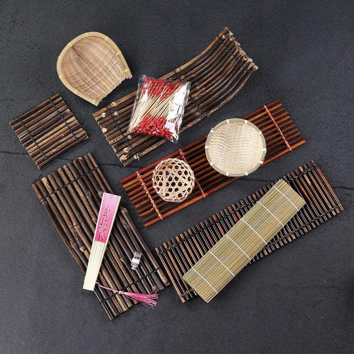 Sophisticated Bamboo Sushi Serving Set - Artistic Bento Tools and Deluxe Sashimi Platter