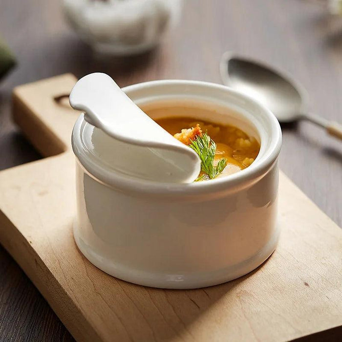 Sophisticated Ceramic Bowl and Saucer Set for Gourmet Dining Experience