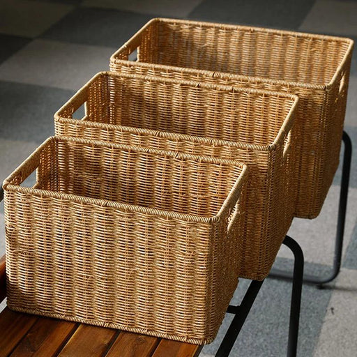 Chic Handwoven Multi-Functional Storage Basket - Stylish Organizer for Clothes, Groceries, and More for Any Space