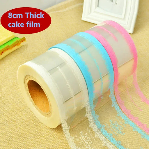 8cm Wide Transparent Plastic Mousse Cake Packaging Molds with Decorative Paper Pattern