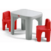 Creative Playtime Table and Chair Set for Kids in Gray and Red