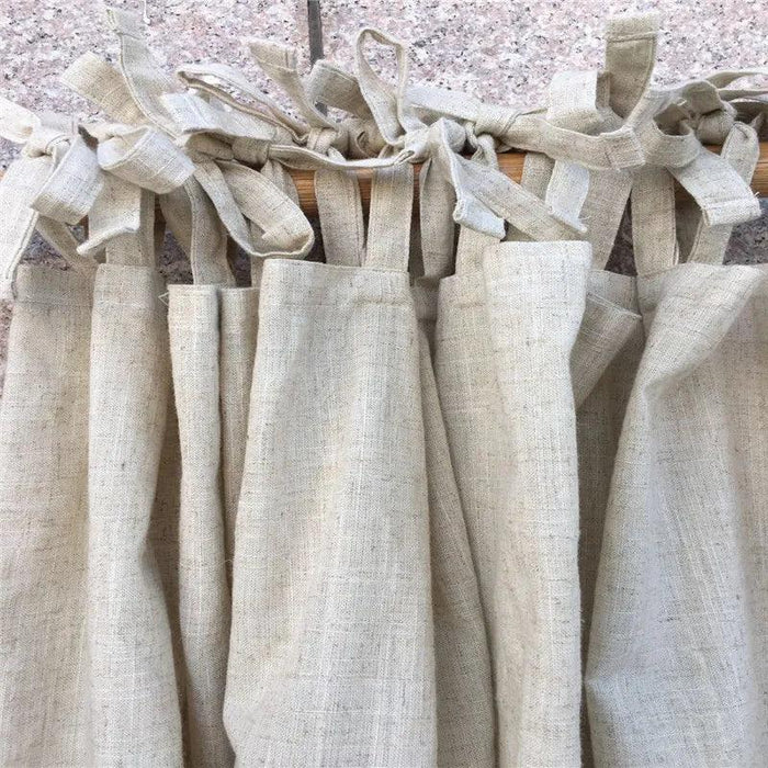 Custom Natural Linen Curtains with Breathable Tulle - Elevate Your Living Space Chic