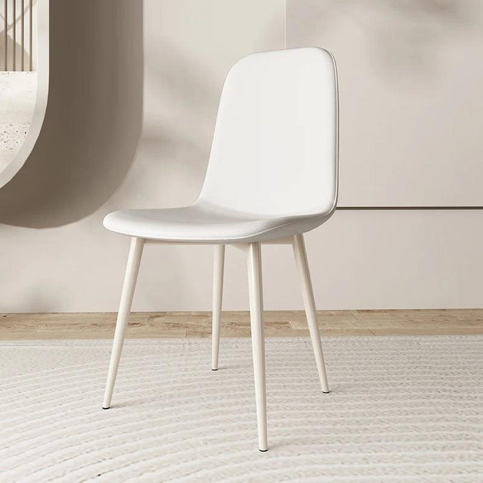 Chic White Leather Dining Chair for Upscale Aesthetics