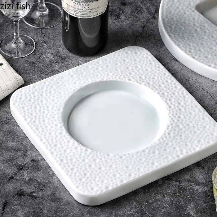 Elevate Your Culinary Presentation with Elegant Stone-Inspired Ceramic Plate Set