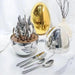 Elegant 24-Piece Stainless Steel Dining Set with Creative Egg-Shaped Cutlery