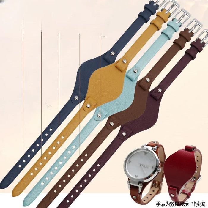 Elegant Cowhide Leather Watch Straps with Rose Steel Buckle - A Luxurious Women's Accessory