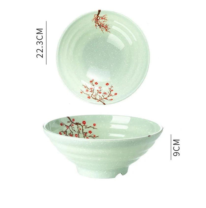 Sophisticated Japanese Melamine Noodle Bowl - Stylish Faux Porcelain Dining Set