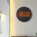 Creative Wooden Digital Wall Clock with Automatic Brightness Adjustment